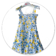 ABITO JERSEY FANTASIA FIORI GIALLO E AZZURRO