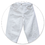 JEANS BIANCO BALLON CON BRILLANTINI 