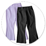 LEGGING A ZAMPA NERO E LILLA