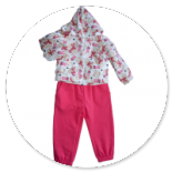 TUTA FELPA CARDIGAN IN FELPA FANTASIA ORSI E PANTALONE ROSA 