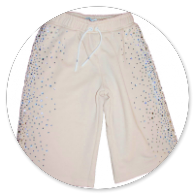 BERMUDA IN FELPA CREMA CON STRASS