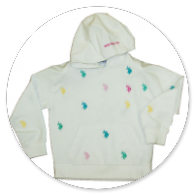 CARDIGAN IN FELPA CON CAPPUCCIO BIANCO