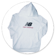 FELPA-GIROCOLLO-CON-CAPPUCCIO-BIANCA STAMPA-LOGO-