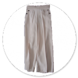 PANTALONE BEIGE LARGO CON BOTTONI ORO 