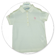 POLO BIANCA CON LOGO ROSA 