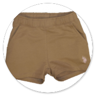 SHORT CAPPUCCINO CON LOGO ROSA 