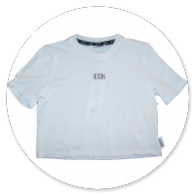 TSHIRT BIANCA CORTA CON SCRITTA ARGENTO