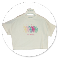 TSHIRT CORTA PANNA CON LOGO COLORATO 