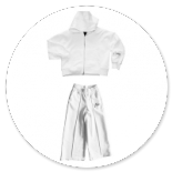 COMPLETO BIANCO CARDIGAN E PANTA LARGO