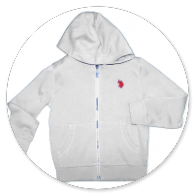 CARDIGAN IN FELPA CON CAPPUCCIO BIANCO 