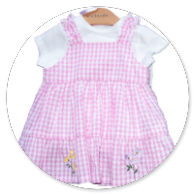 ABITO A QUADRI ROSA E BIANCO CON TSHIRT