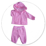 COMPLETO CARDIGAN E PANTALONE ROSA 