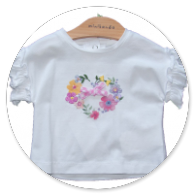 TSHIRT-BIANCACON STAMPA FIORI