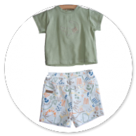 TSHIRT VERDE E BERMUDA 